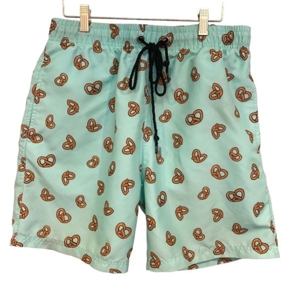 US Surf‎ Club Pretzel Blue Men Swimsuit Shorts Size Medium